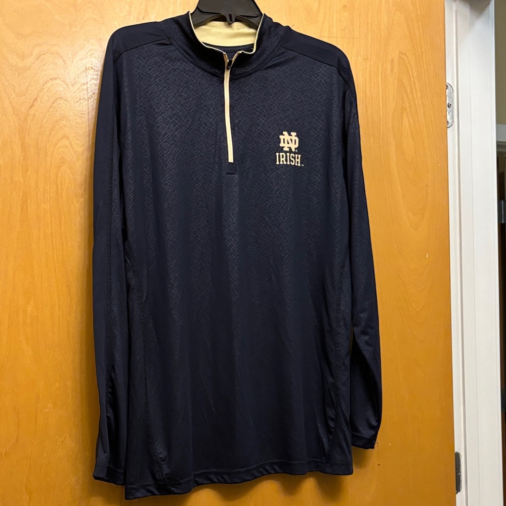 Navy Notre Dame Quarter-Zip Pullover
